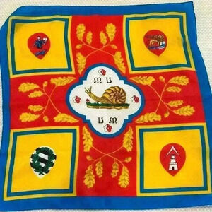 Made in Italy vintage scarf with unique symbols